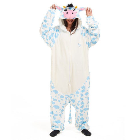 Snuggs Blanket Animal Onesie Light blue Cow